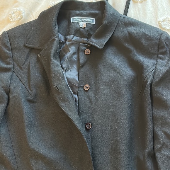 Halston vintage wool black blazer size 10 - Picture 4 of 6